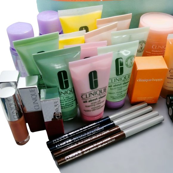 CLINIQUE Makeup and Skincare Bundle 35+ Items Including 2 Makeup Bags - Picture 8 of 15